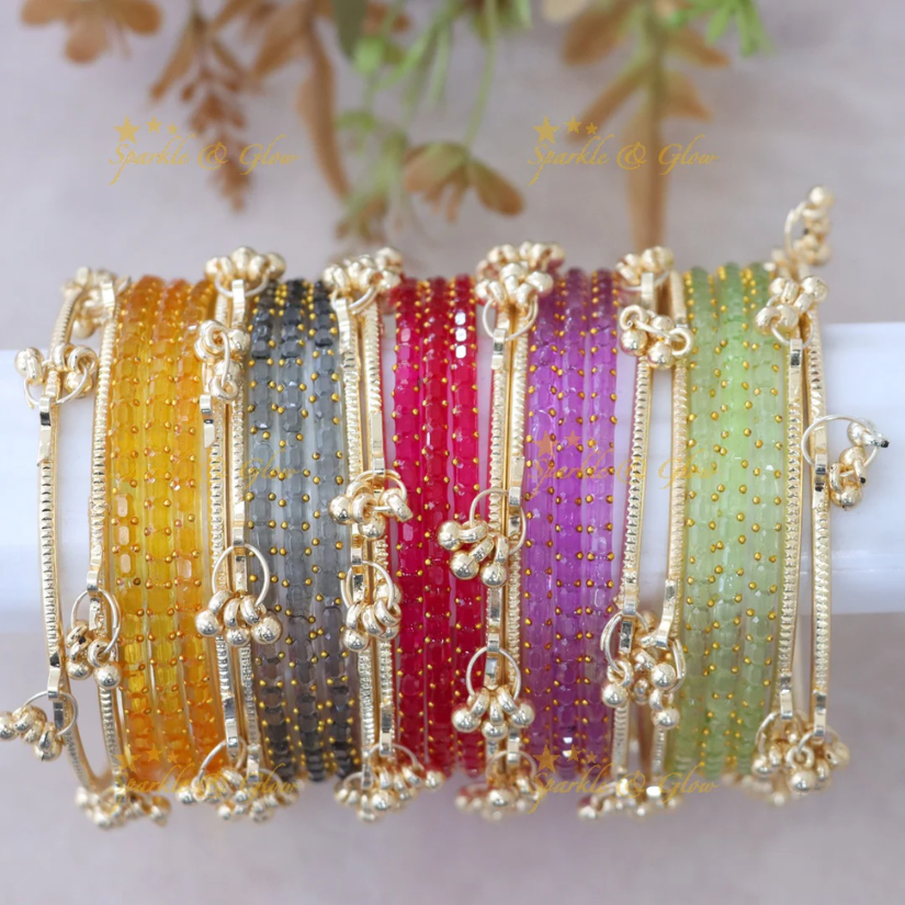 12 Bangles Set with Ghungroo – Traditional Elegant Bangles Set