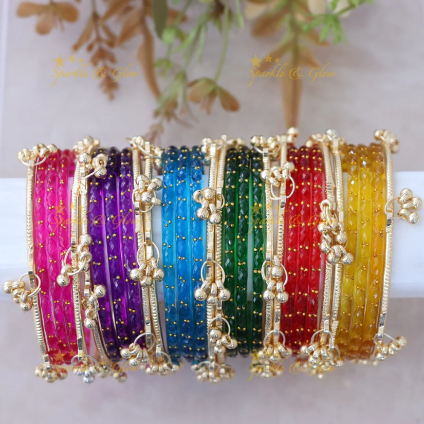 12 Bangles Set with Ghungroo – Traditional Elegant Bangles Set