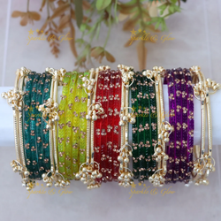 12 Bangles Set with Ghungroo – Traditional Elegant Bangles Set