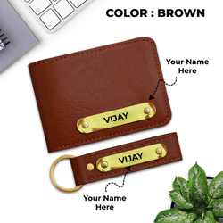 Personalised Name Wallet & Keychain Combo – Premium Leather | Stylish & Unique