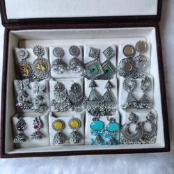Luxury Mirror Box with 12 Earrings + Free Bangle & Custom Message Card