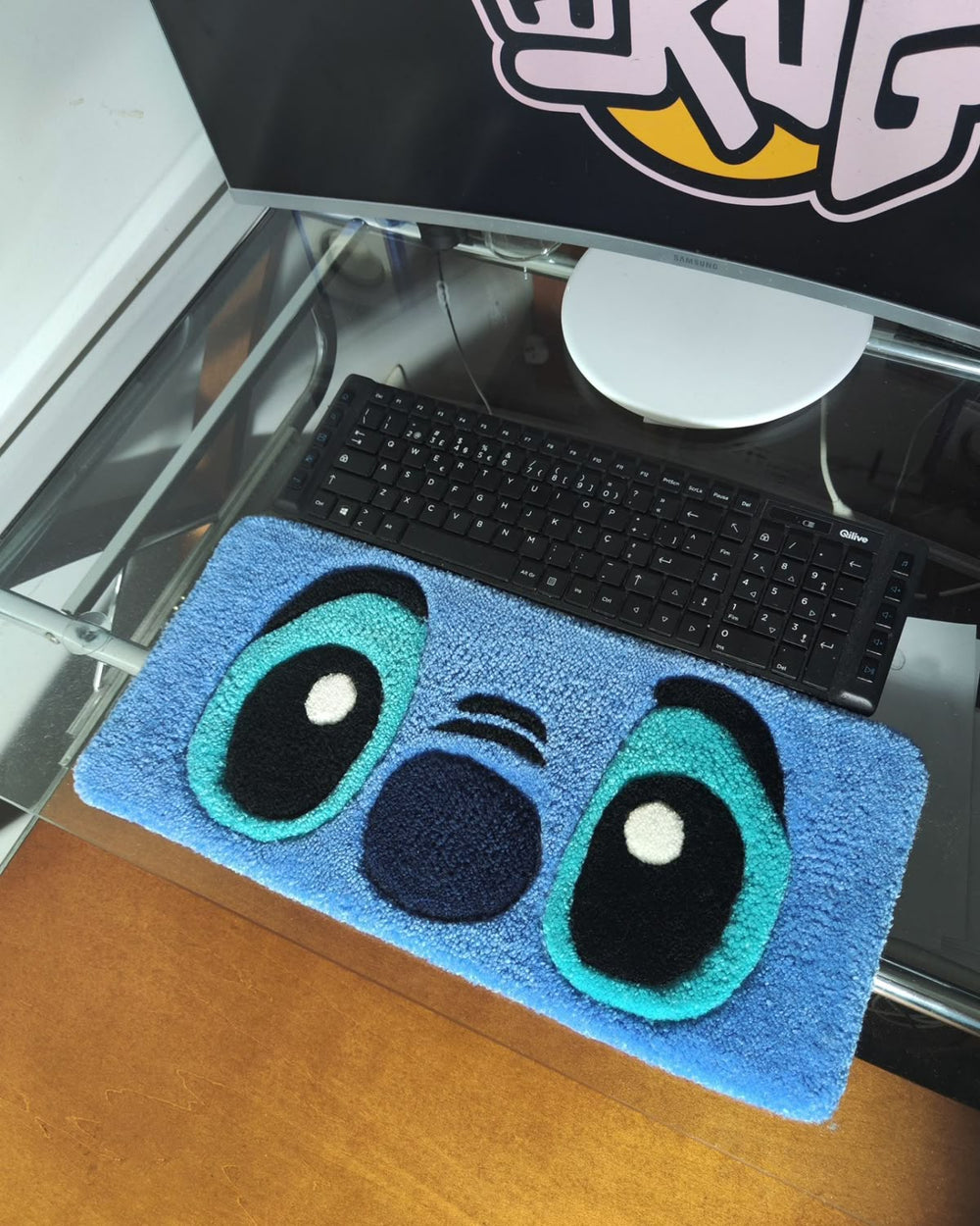 Stitch Hand-Tufted Keyboard Rug | Anime Gaming & Desk Setup