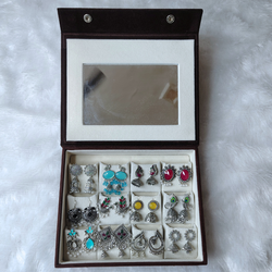 Luxury Mirror Box with 12 Earrings + Free Bangle & Custom Message Card