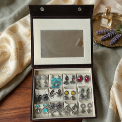Luxury Mirror Box with 12 Earrings + Free Bangle & Custom Message Card