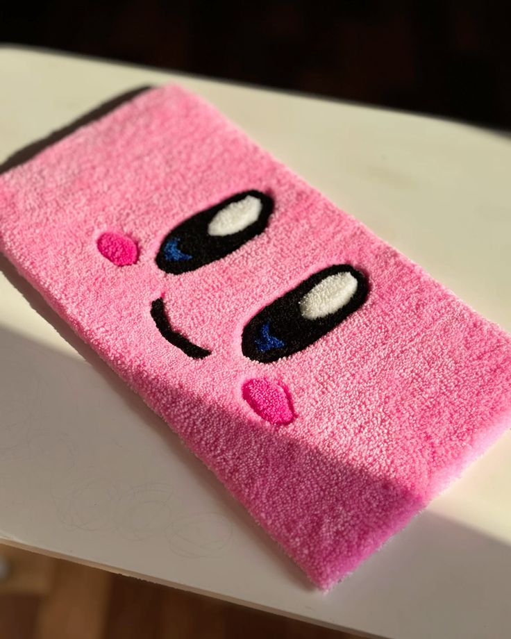 Kirby Hand Tufted Keyboard Rug | Anime Gaming & Desk Setup