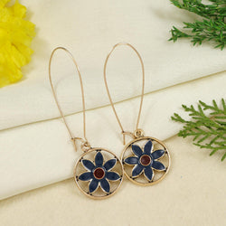 Antique Gold/Silver Plated Dual Coloured Enamel Dangler Earring
