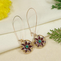 Antique Gold/Silver Plated Dual Coloured Enamel Dangler Earring