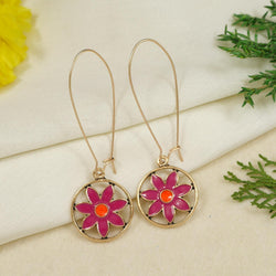 Antique Gold/Silver Plated Dual Coloured Enamel Dangler Earring