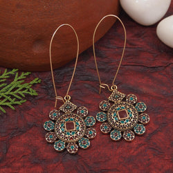Antique Gold/Silver Plated Dual Coloured Enamel Dangler Earring