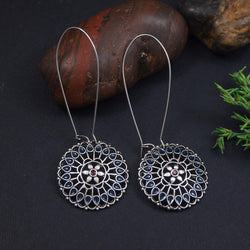 Antique Gold/Silver Plated Dual Coloured Enamel Dangler Earring