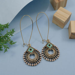Antique Gold/Silver Plated Dual Coloured Enamel Dangler Earring