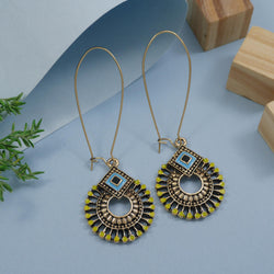Antique Gold/Silver Plated Dual Coloured Enamel Dangler Earring