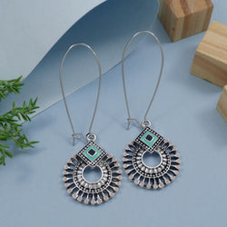 Antique Gold/Silver Plated Dual Coloured Enamel Dangler Earring