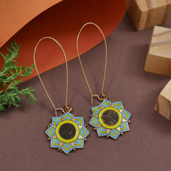 Antique Gold/Silver Plated Dual Coloured Enamel Dangler Earring