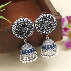 Antique Gold/Silver Plated Dual Coloured Enamel Dangler Earring
