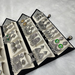 16 Premium Silver Jhumka Set with Free Bangle Gift