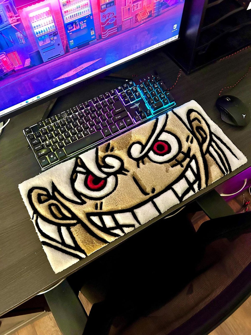 Grim Reaper Hand-Tufted Keyboard Rug | Anime Gaming & Desk Setup